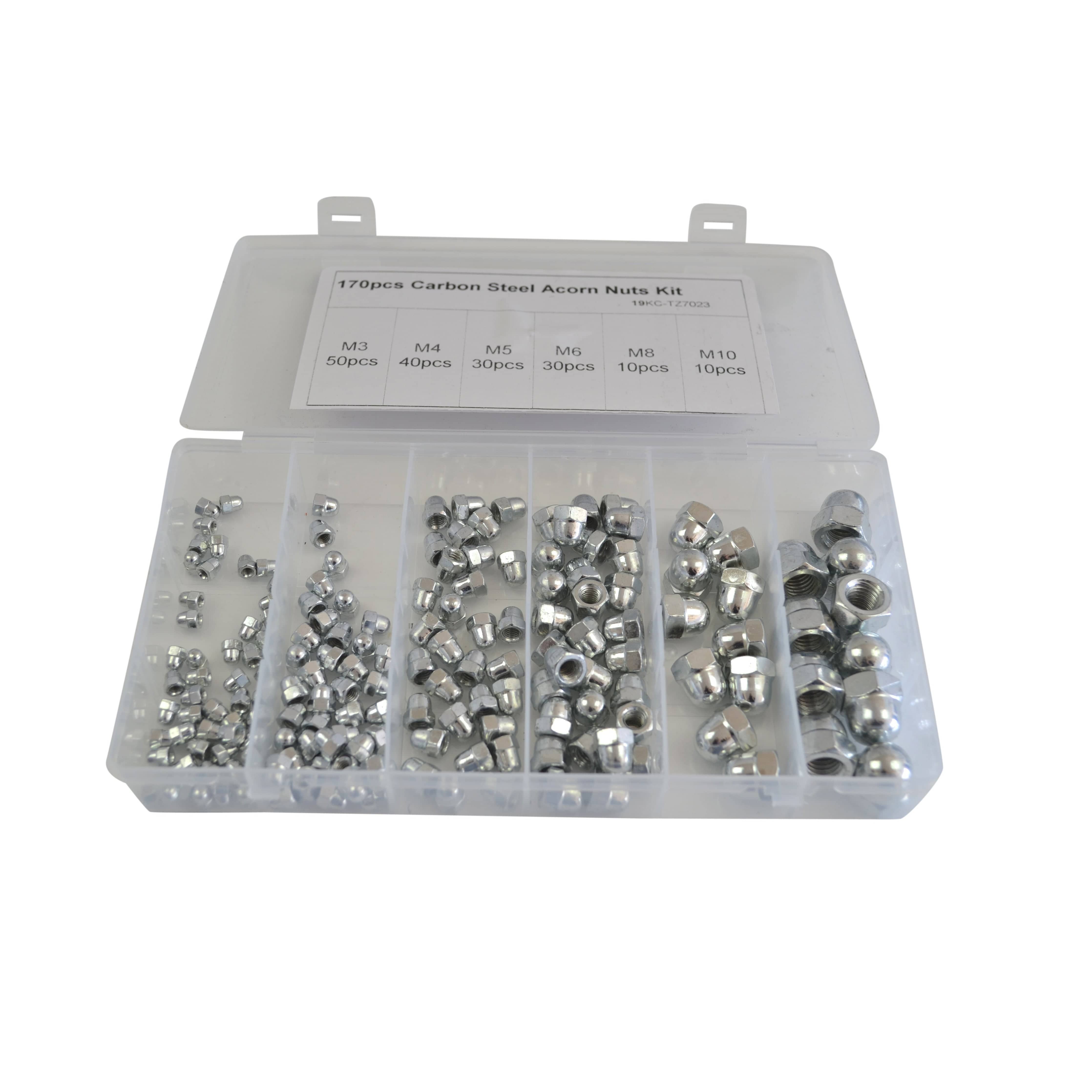 Twin Eagle Imports Grab Kits 170pc Metric Acorn Nut Carbon Steel Grab Kit Assortment