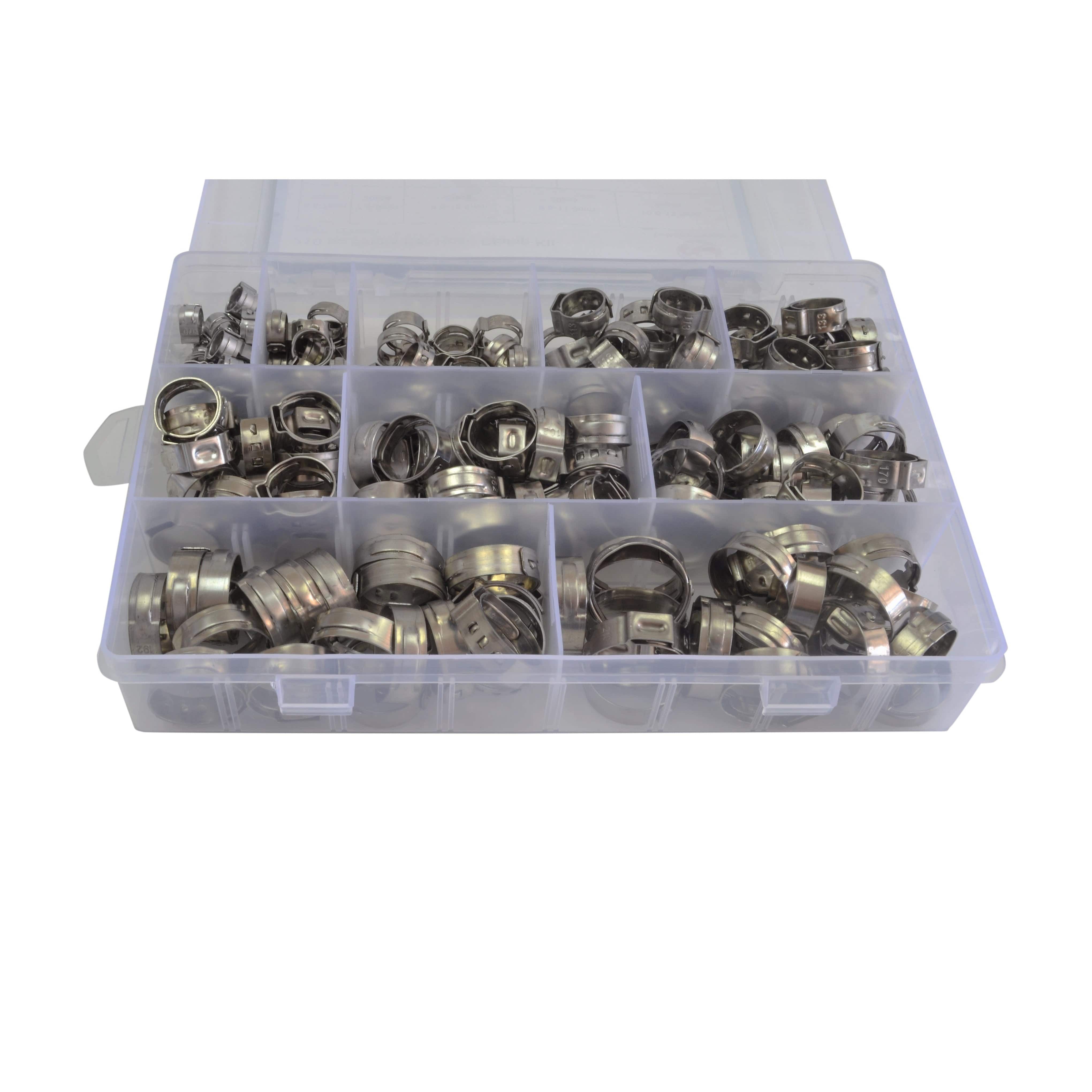 Twin Eagle Imports Grab Kits 211pc 304 Stainless Steel Hose Clamp Grab Kit with Tool