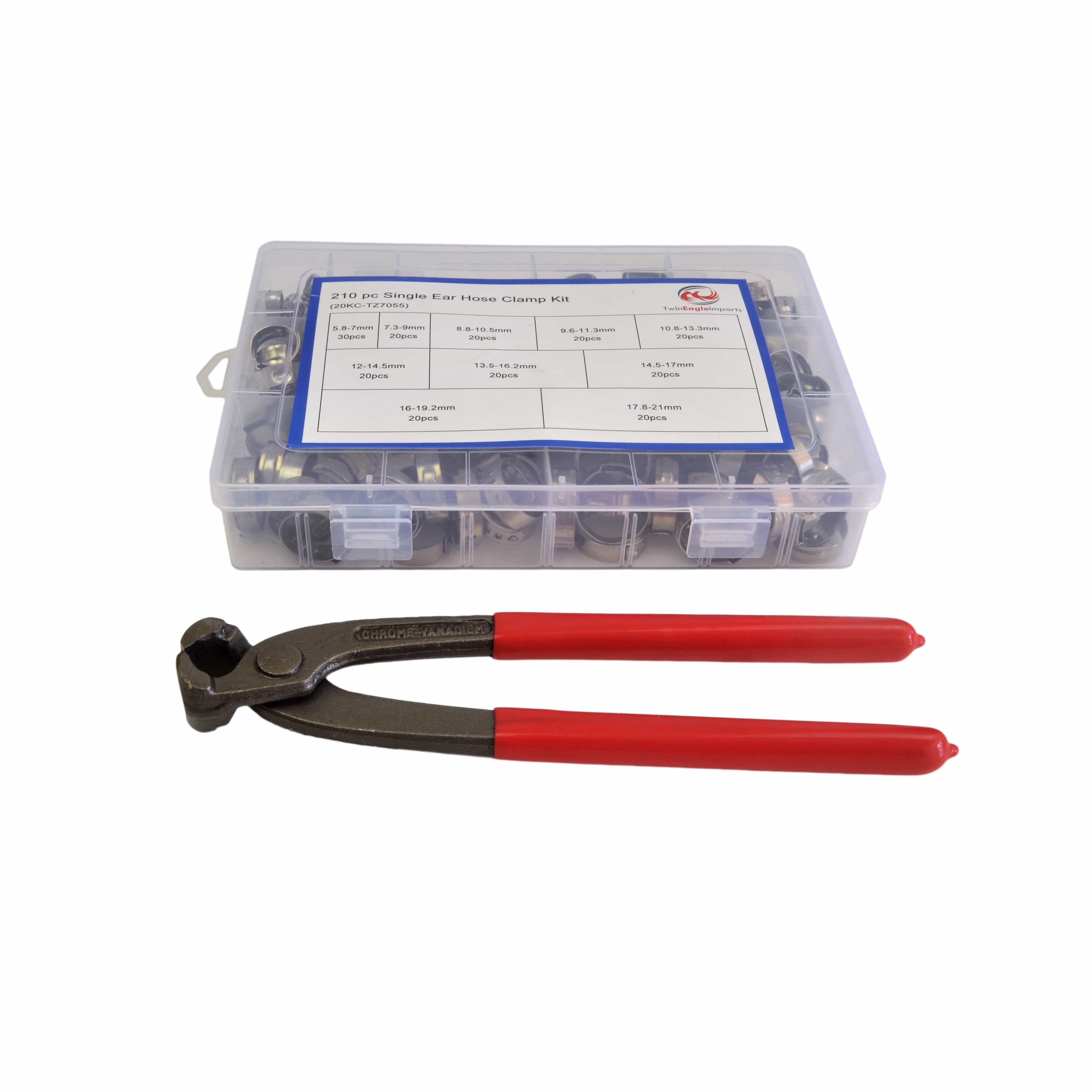 Twin Eagle Imports Grab Kits 211pc 304 Stainless Steel Hose Clamp Grab Kit with Tool