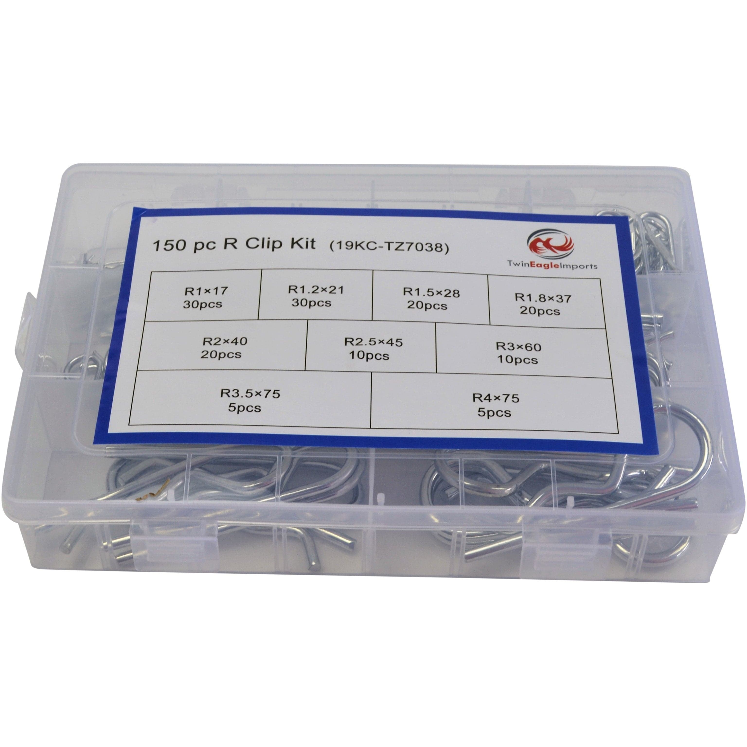 Twin Eagle Imports Grab Kits 230pc Cotter Pin and 150pc Metric R Pin Clip Grab Kit Assortment