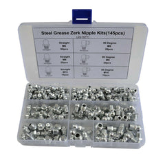 Twin Eagle Imports Grab Kits 265 Piece Grease Nipple Nipple Imperial and Metric Steel Grab Kit Assortment