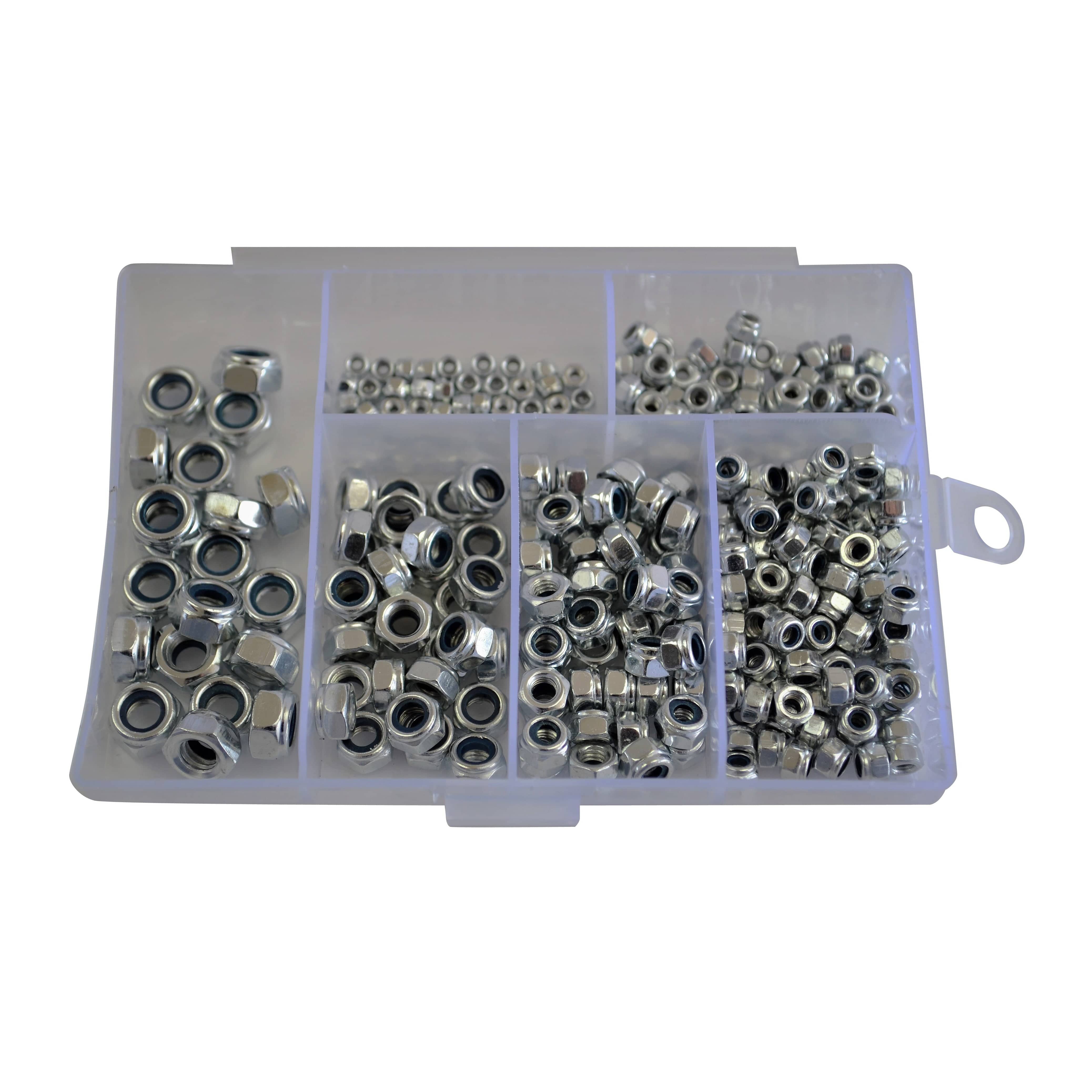 Twin Eagle Imports Grab Kits 300pc Hex Nylock Nylon Carbon Steel Nut Grab Kit