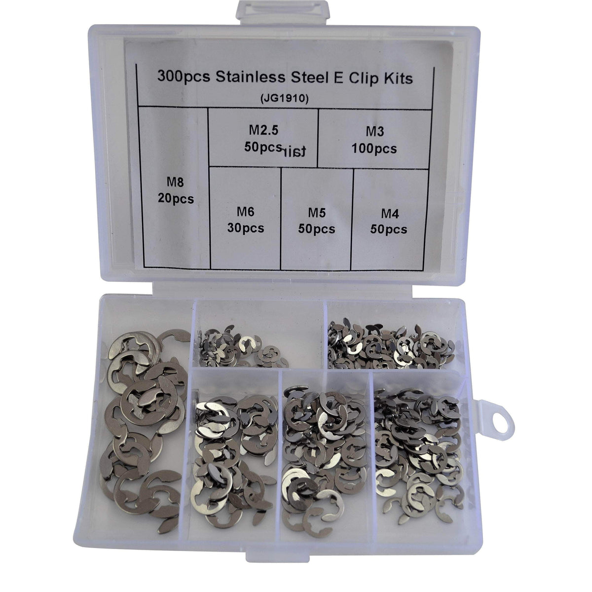 Twin Eagle Imports Grab Kits 300pc Stainless Steel E Clips Grab Kit