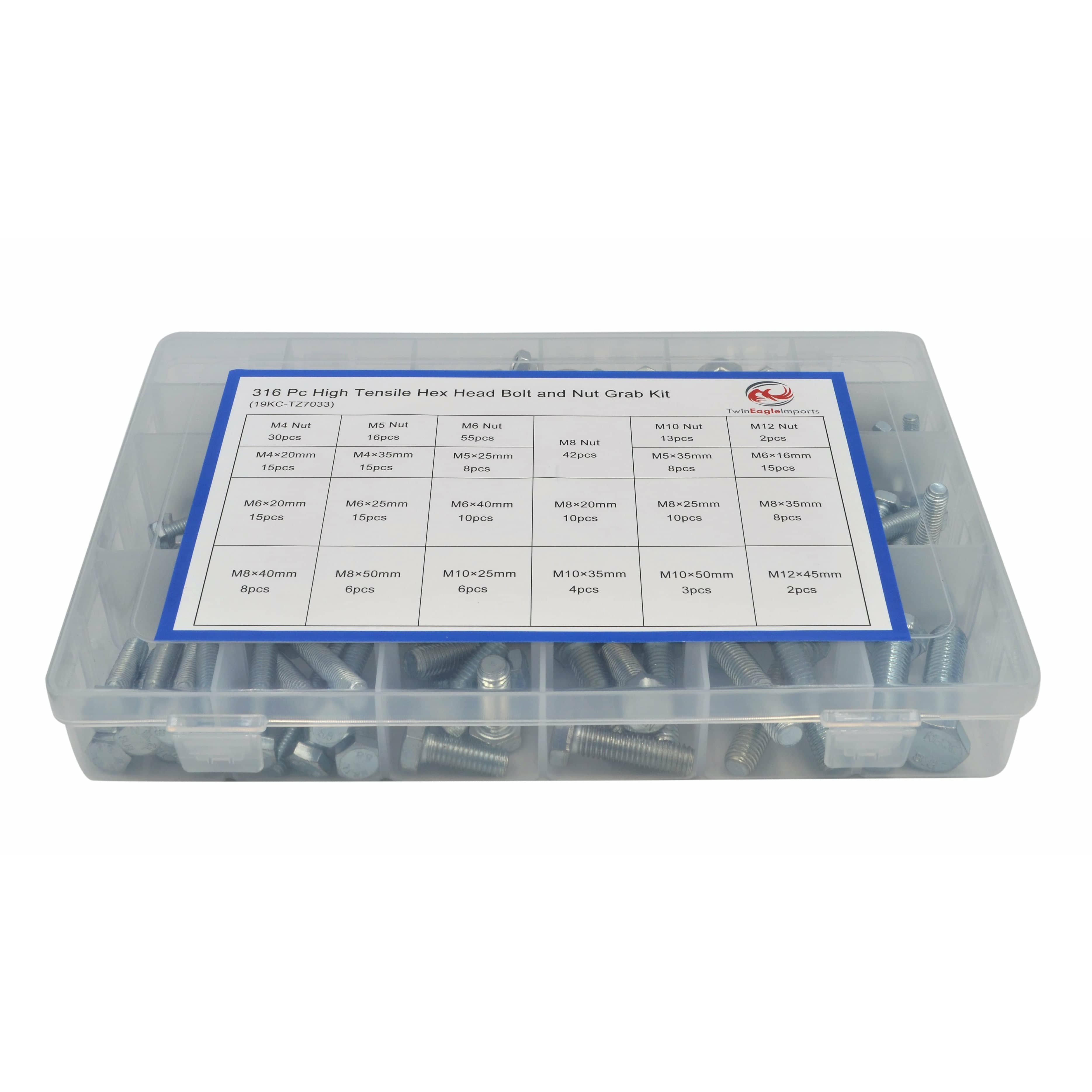 Twin Eagle Imports Grab Kits 316pc High Tensile Hex Head Bolt and Nut
