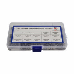 Twin Eagle Imports Grab Kits 410pc Imperial Stainless Steel Grub Screw Grab Kit Assortment