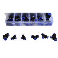 Twin Eagle Imports Grab Kits 60pc Metric Pneumatic Push in Air Line Hose Joiner Grab Kit Assortment