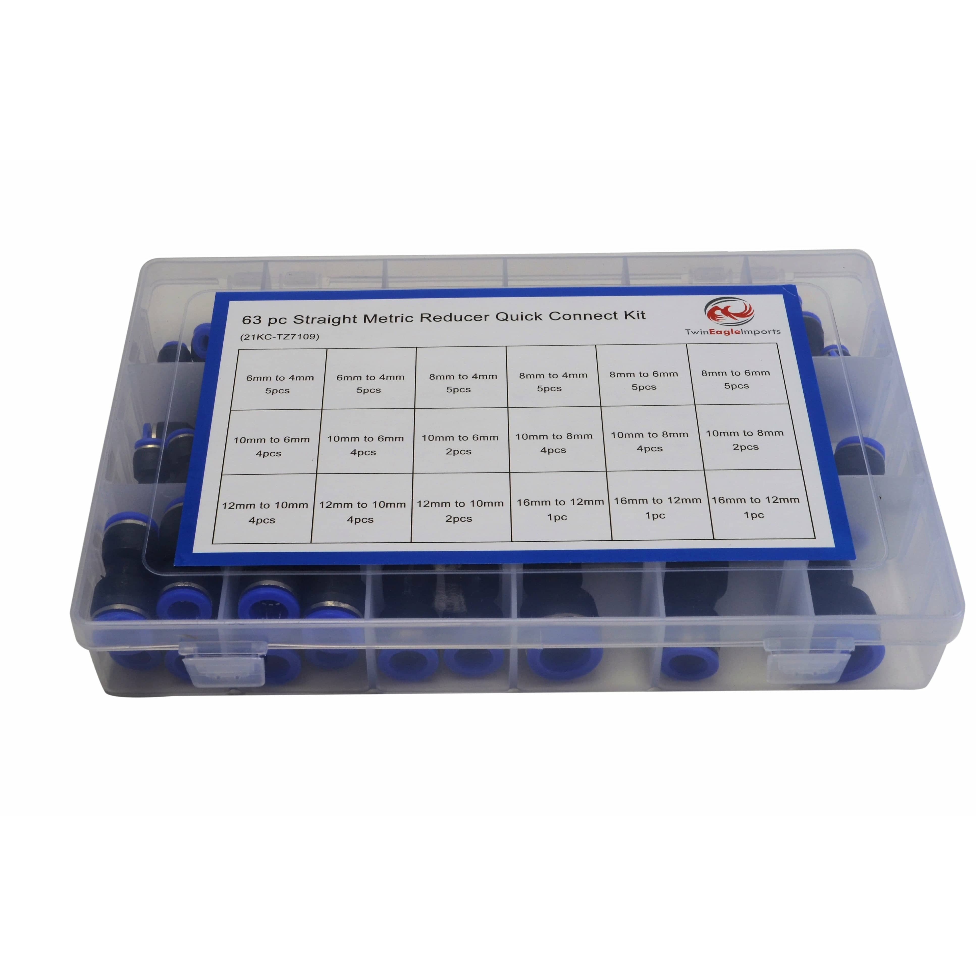 Twin Eagle Imports Grab Kits 63 pc Straight Quick Connect Grab Kit Assortment