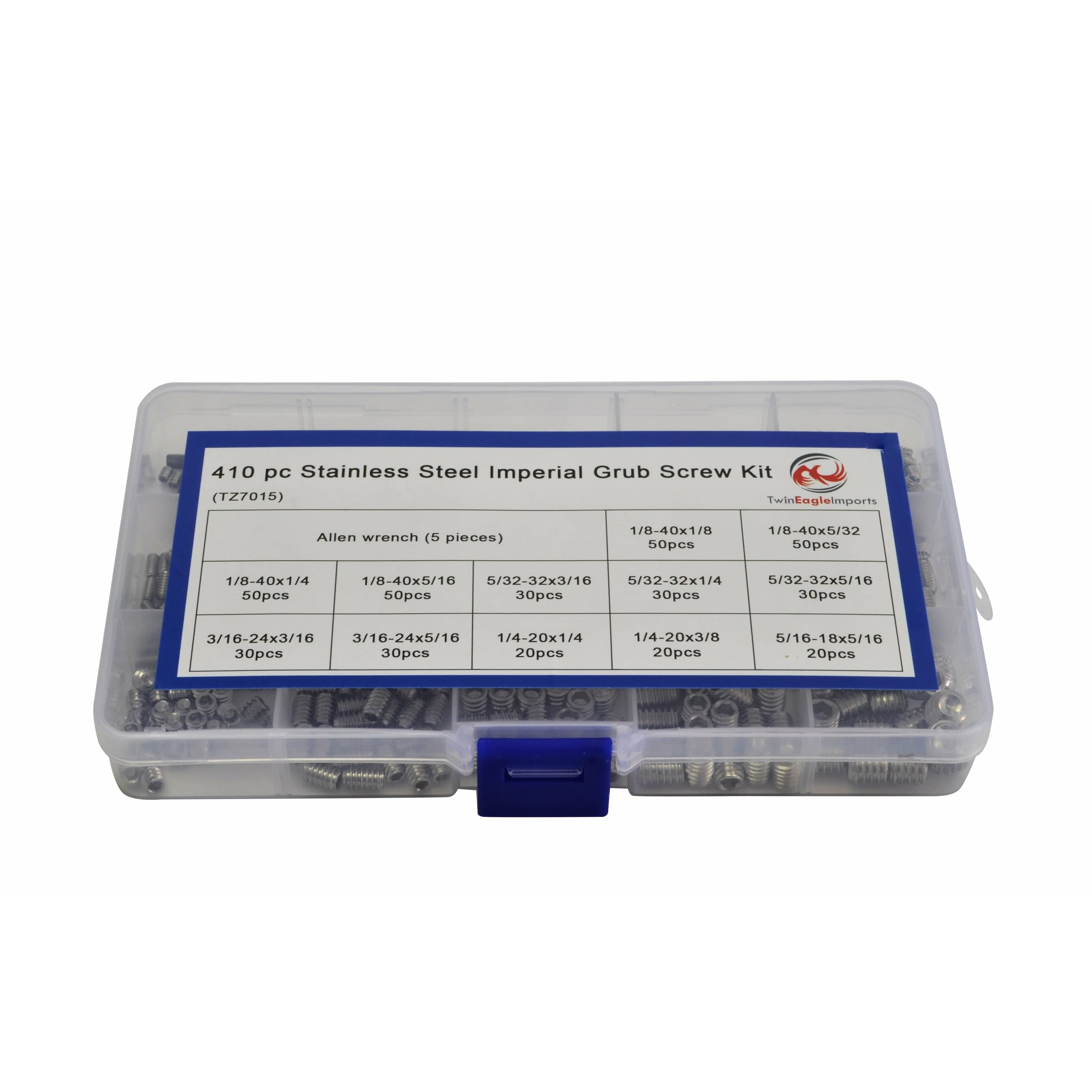 Twin Eagle Imports Grab Kits 820pc Metric and Imperial Stainless Steel Grub Screw Grab Kit