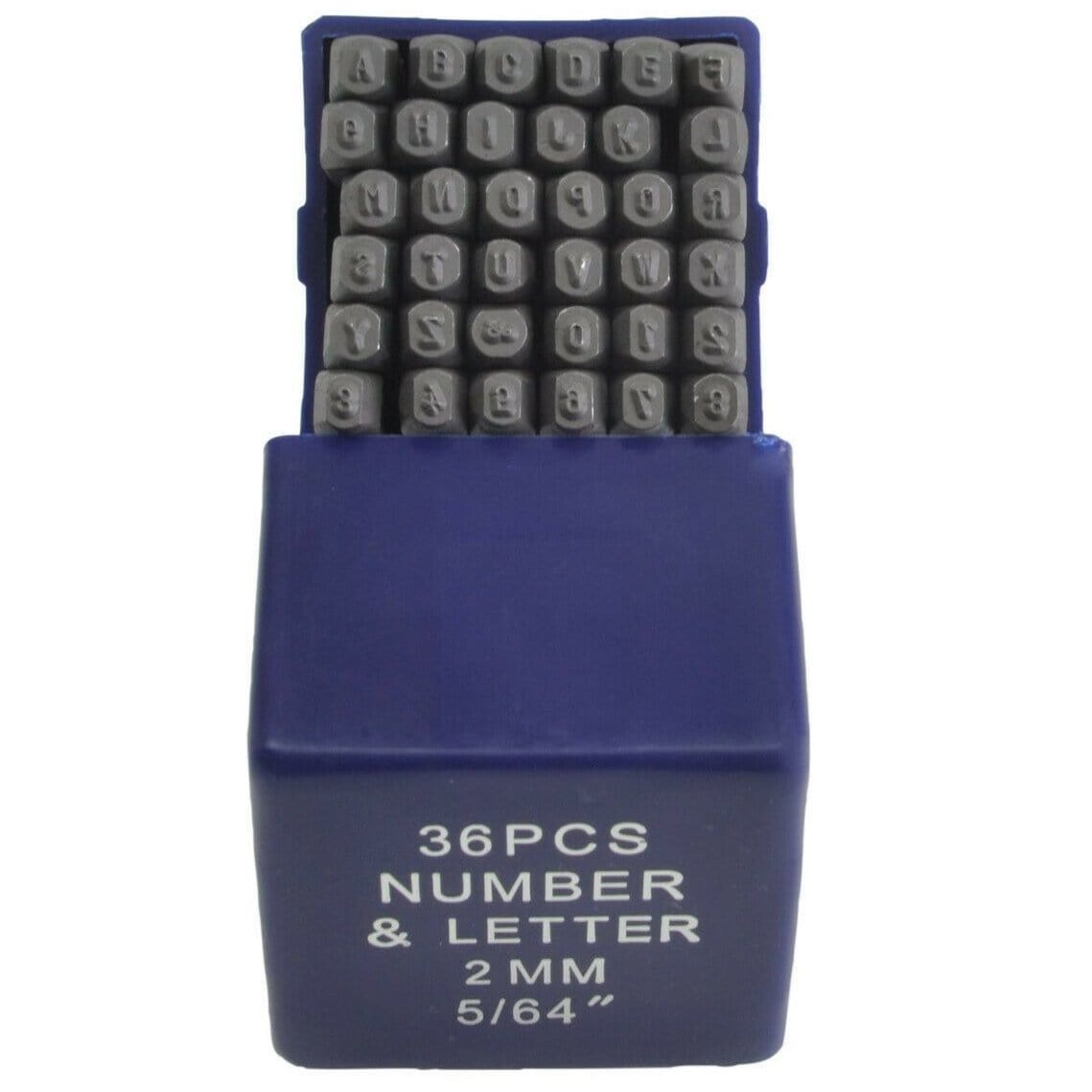 Twin Eagle Imports Letter and Number Stamp Punches 2mm Letter and Number Stamp Punch 36 Piece