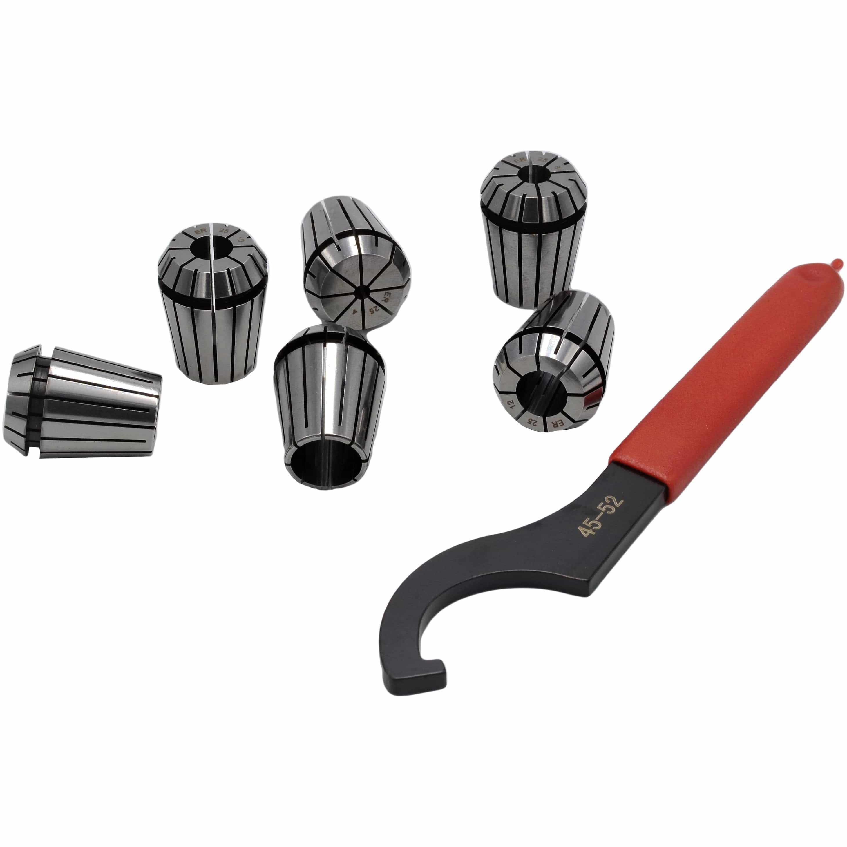 Twin Eagle Imports Milling Chuck 6 pc ER25 MT3 M12 Drawbar Precision Spring Collet Set