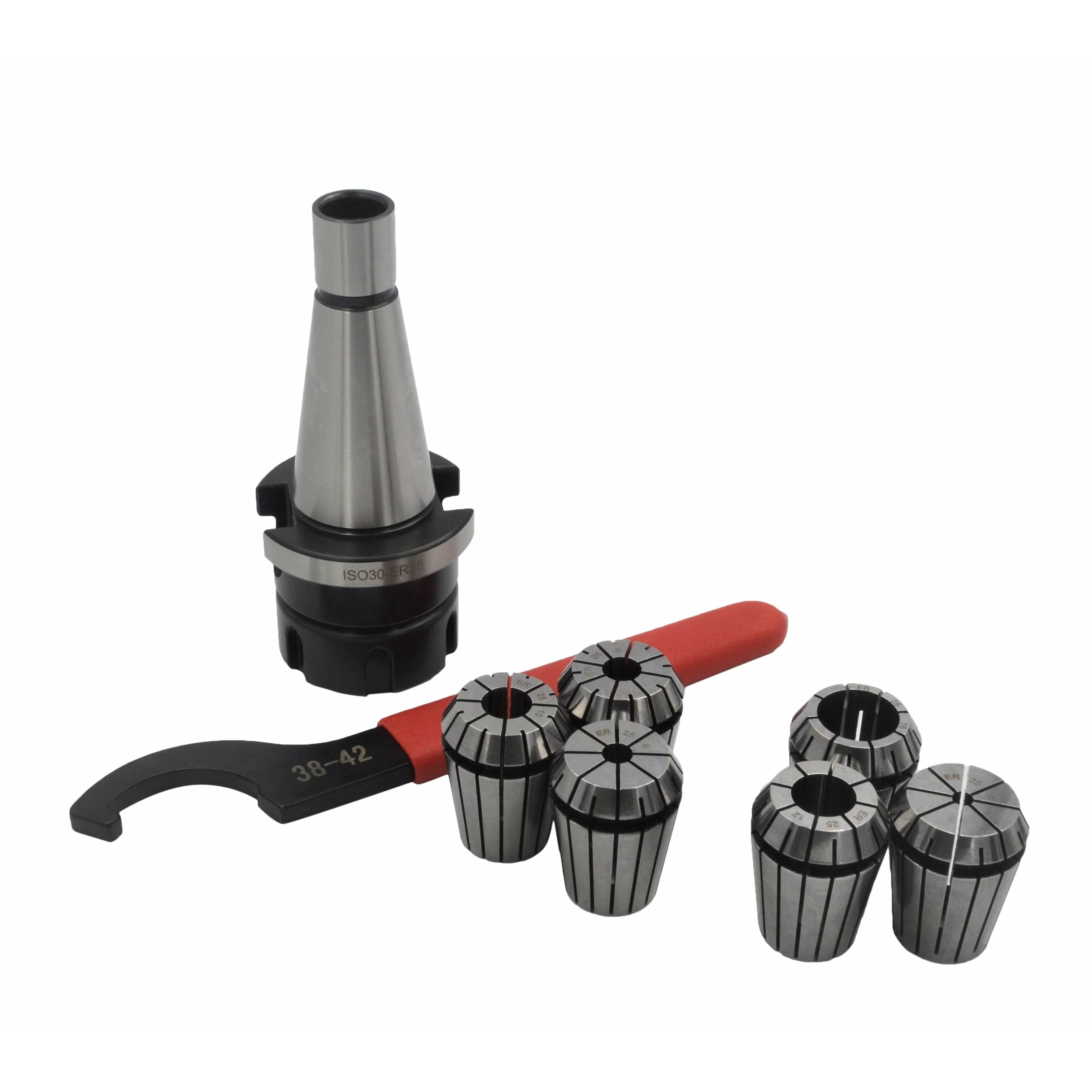 Twin Eagle Imports Milling Chuck 6 pc ER25 NT30 M10 Drawbar Precision Spring Collet Set