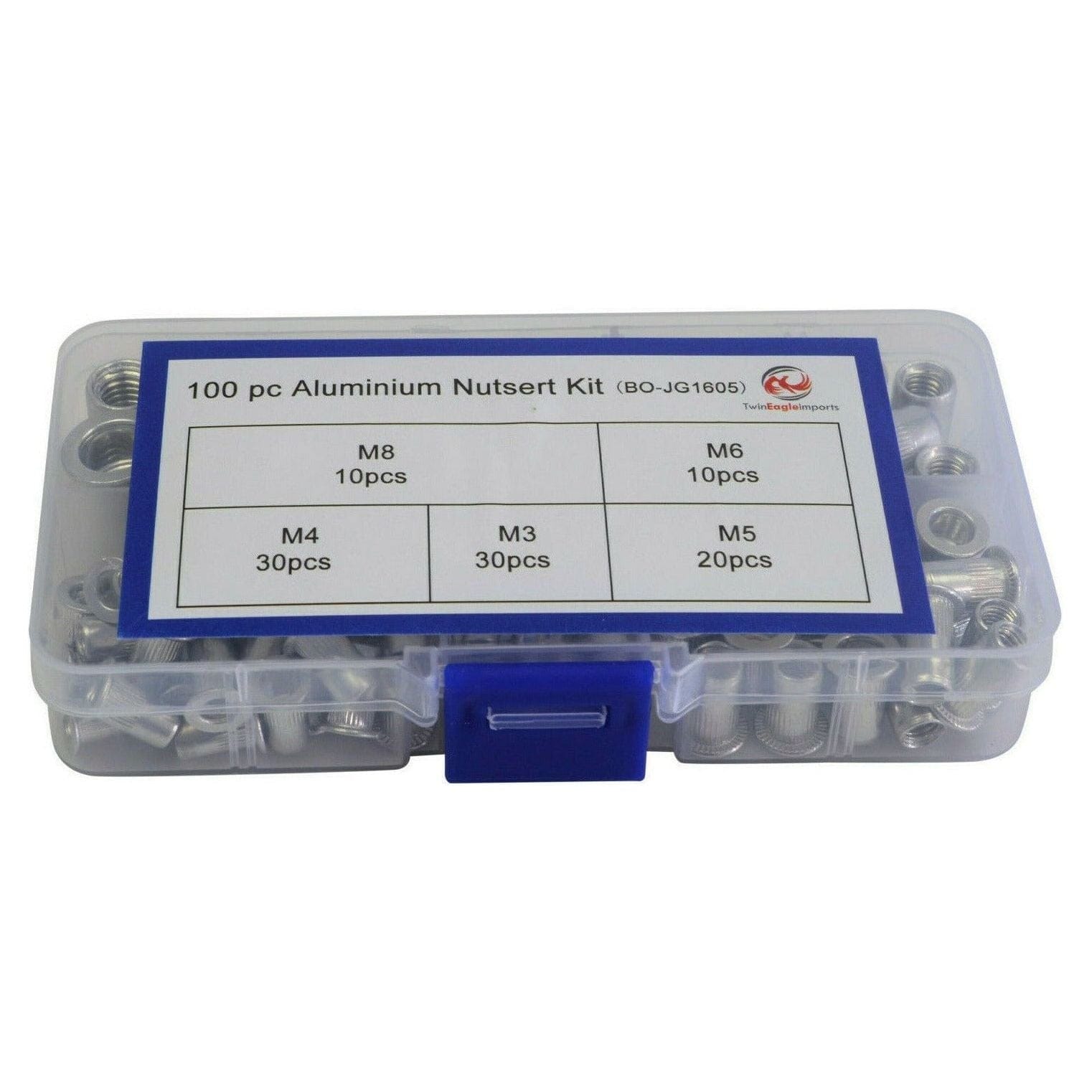 Twin Eagle Imports Nutserts 100pc Metric Aluminium Nutserts Grab Kit