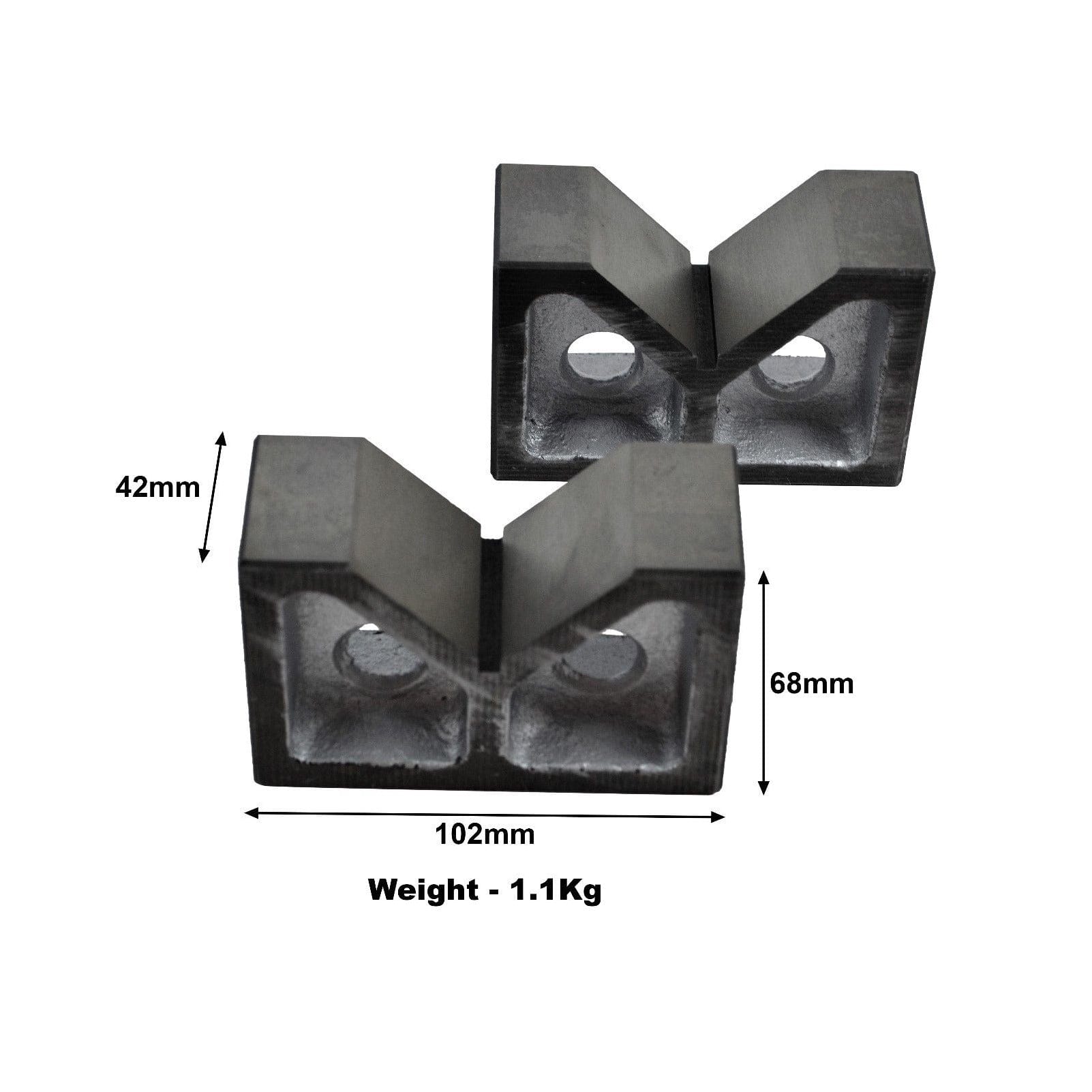 Twin Eagle Imports V Block Premium 4" Cast Iron V Block Set for Precision Milling