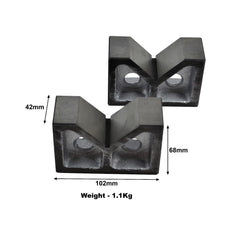 Twin Eagle Imports V Block Premium 4" Cast Iron V Block Set for Precision Milling